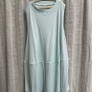 Light Blue Sleeveless Long Tank Top
